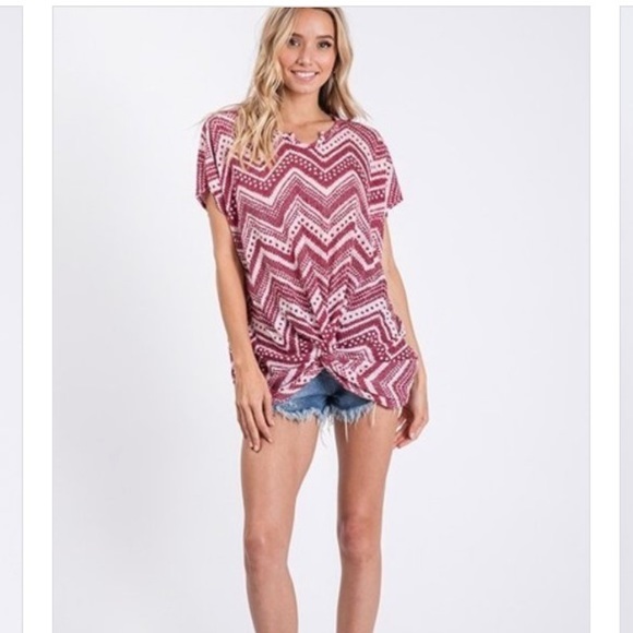 🍷WINE CHEVRON PATTERN TOP - Picture 5 of 5